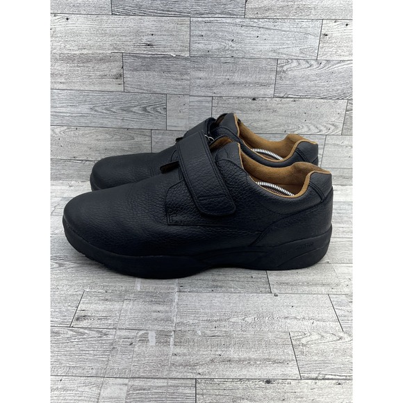 Dr. Comfort Shoes Mens Size 12 Wide Black Leather Hook Loop Orthopedic  Diabetic